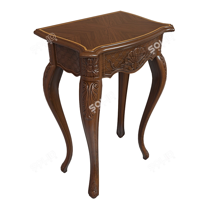 Elegant Wood Console Table 3D model image 2