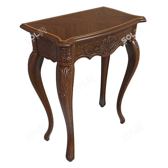 Elegant Wood Console Table 3D model image 2