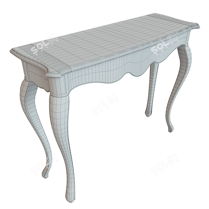 Classic Wood Console Table with Intricate Carving 3D model image 3