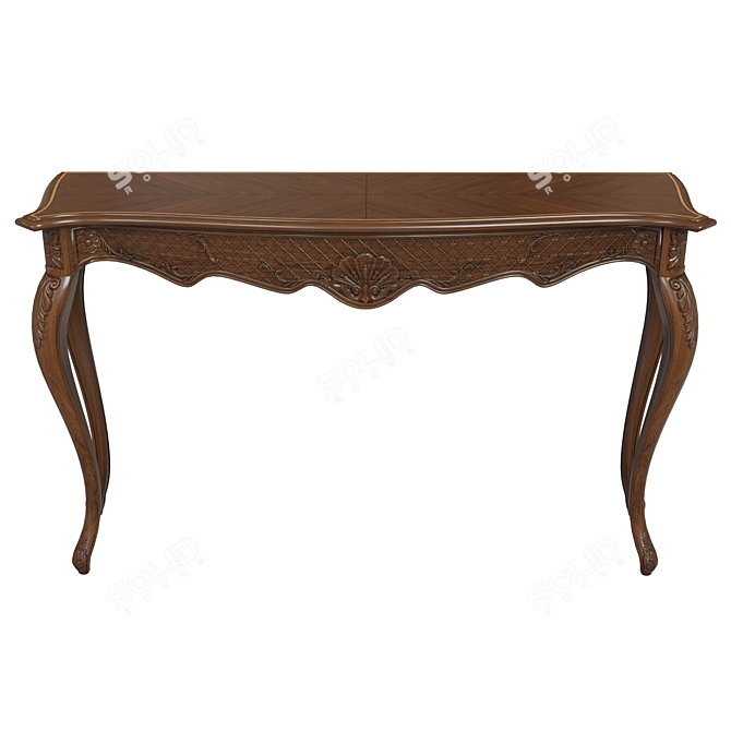 Classic Wood Console Table with Intricate Carving 3D model image 1