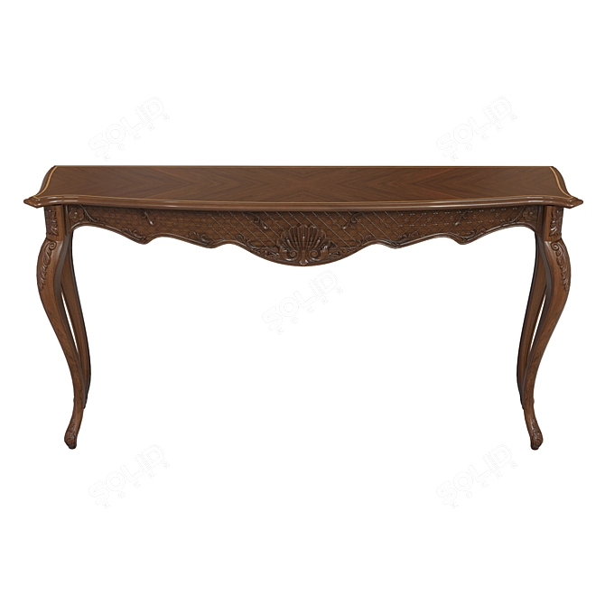 Elegant Carved Console Table 3D model image 1