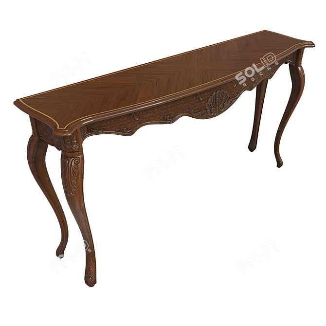 Elegant Carved Console Table 3D model image 2