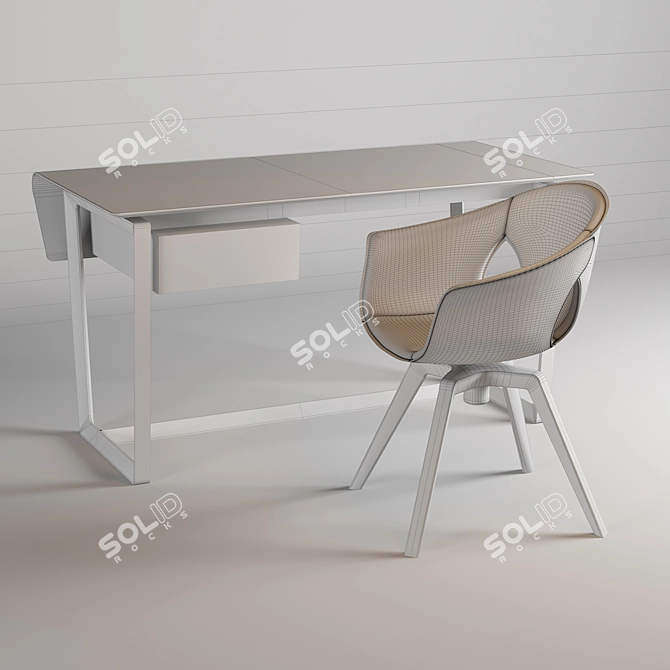 Elegance Duo: Ginger Armchair & Fred Table 3D model image 2