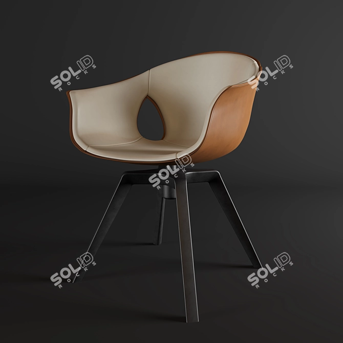 Elegance Duo: Ginger Armchair & Fred Table 3D model image 3