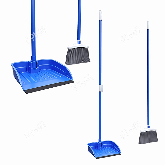 Efficient Broom Dustpan Set 3D model image 1