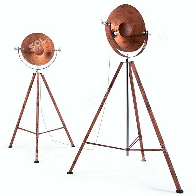 Vintage Rustic Welcome Lamp 3D model image 1