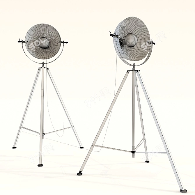 Vintage Rustic Welcome Lamp 3D model image 2