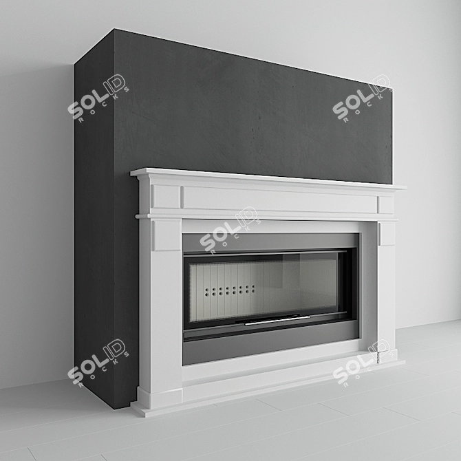 Panoramic Fireplace MB 120: Precision with Guillotine 3D model image 2