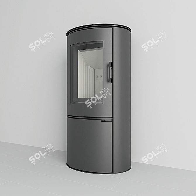 Modern Cylindrical Stove: Compact Warmth 3D model image 2