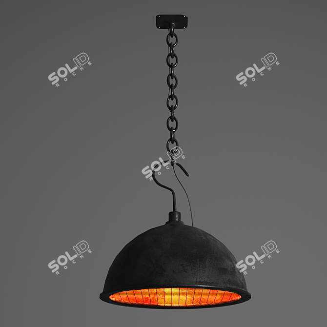 Industrial Loft Hanging Lamp 3D model image 1