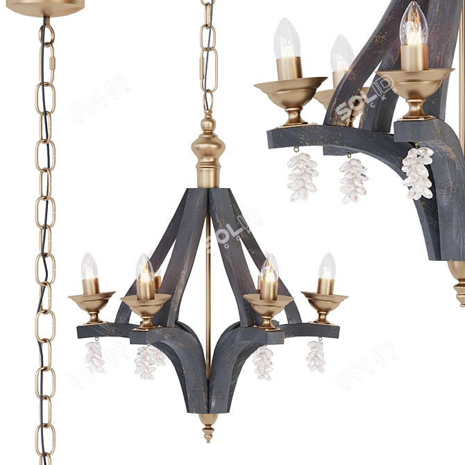 Artevaluce 41086: Stylish Wooden Pendant Light 3D model image 1