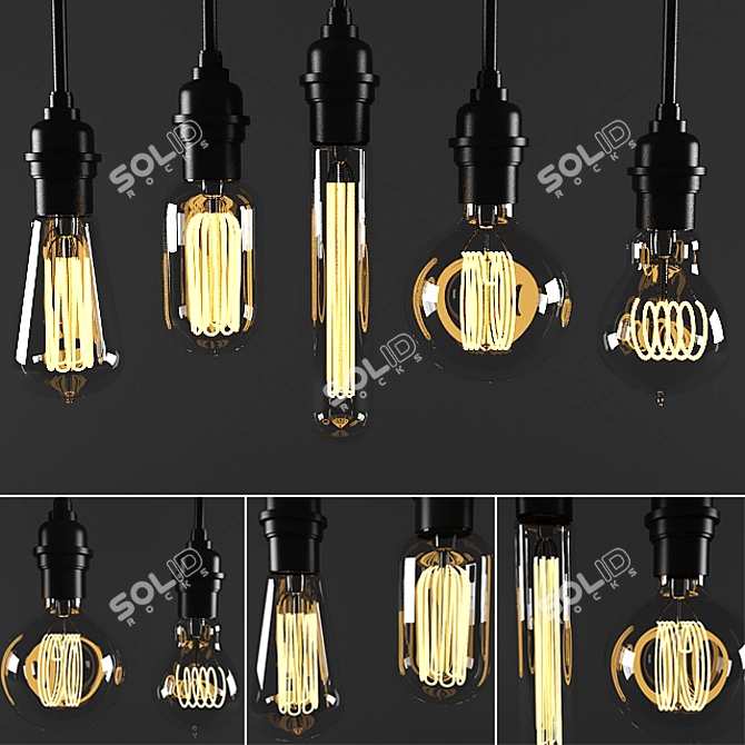 3D Edison Bulb Light Models 3D model image 1