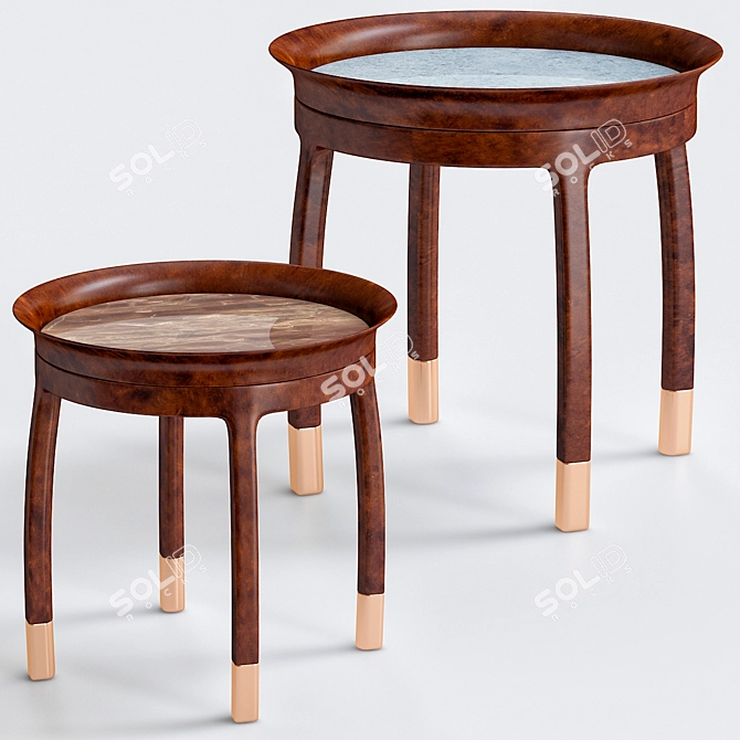 Modern Chic Side Table 3D model image 1