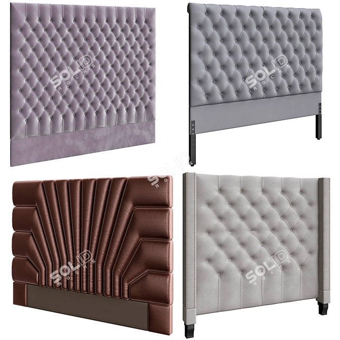 Luxora Deluxe Upholstered Headboard 3D model image 1