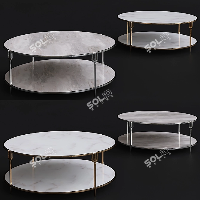 Elegant Marble Side Table 3D model image 1