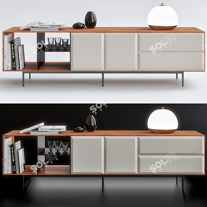 Elegant Minotti Console Table 3D model image 1