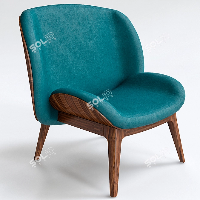 Elegant Jean Marc Gady Hug Armchair 3D model image 1