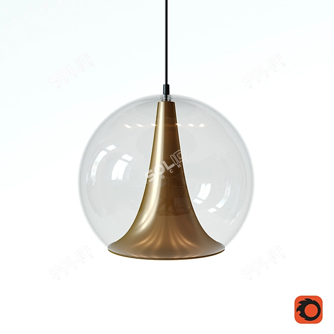 Gilded Elegance Pendant: Maisons Du Monde 3D model image 1