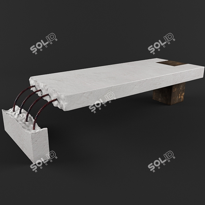 Concrete Elegance: Expose Table 3D model image 1