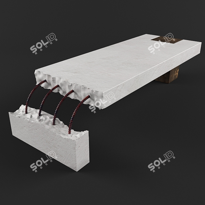 Concrete Elegance: Expose Table 3D model image 2