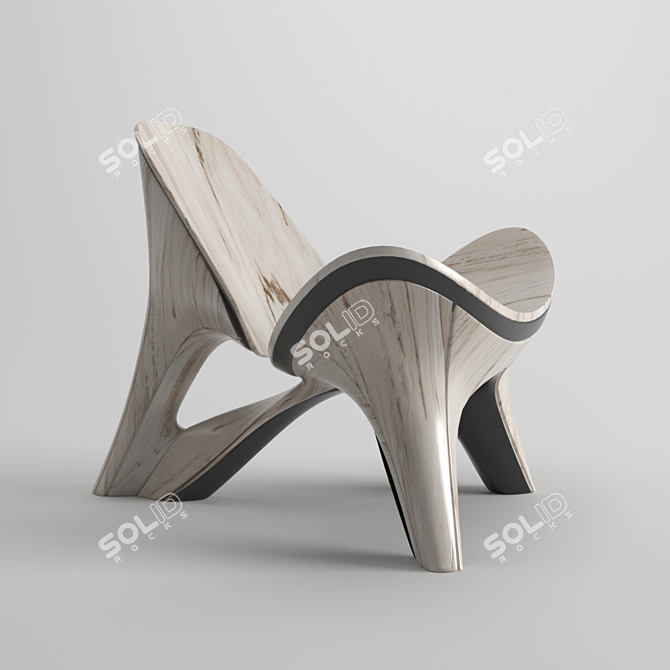 Zaha Hadid Remake: Marble Chair 3D model image 1
