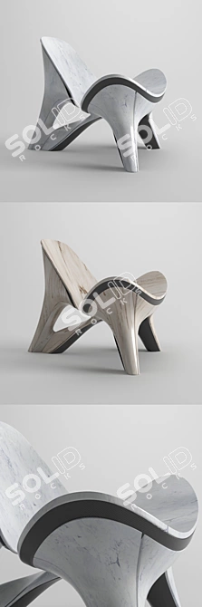 Zaha Hadid Remake: Marble Chair 3D model image 2