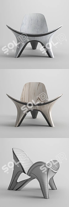 Zaha Hadid Remake: Marble Chair 3D model image 3