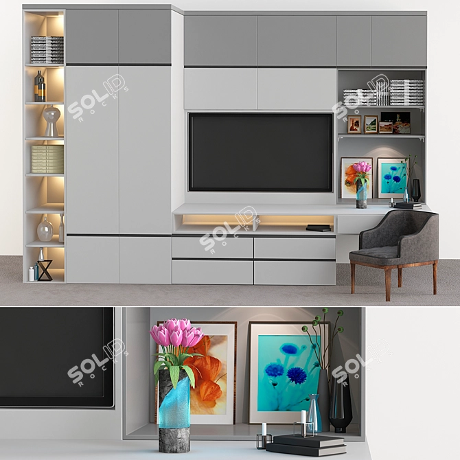 Multifunctional Wardrobe TV Stand 3D model image 1