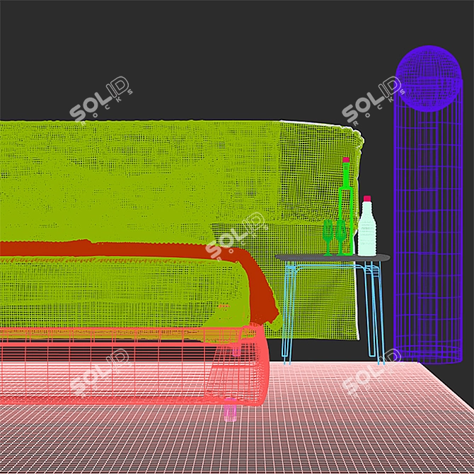 Cozy Softwing Flou Bed 3D model image 3