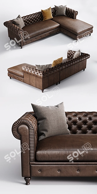 Modern Corner Sofa Alberta Salotti 3D model image 2