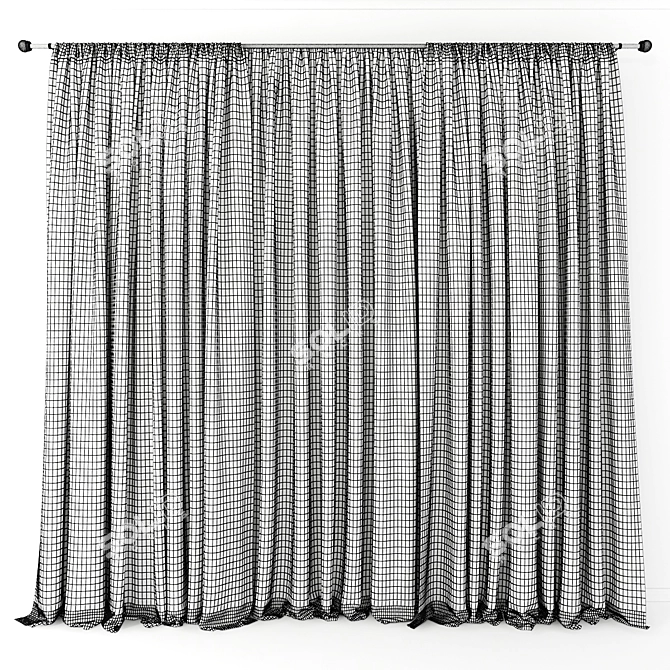 Elegance in Silk: Curtain 37 3D model image 2