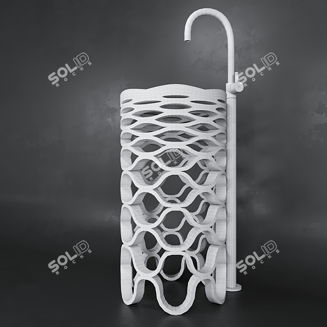 Elegant Contemporary Washbasin 3D model image 3