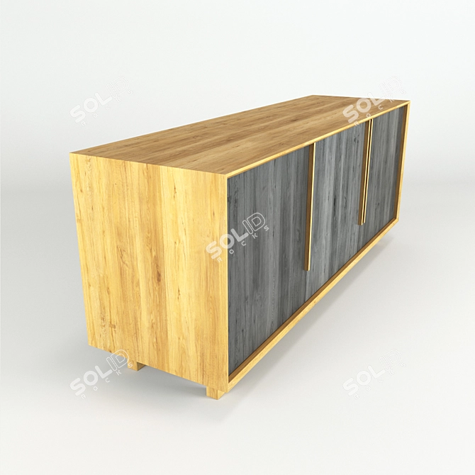 Sleek Nightstand - 160x40x70 3D model image 2