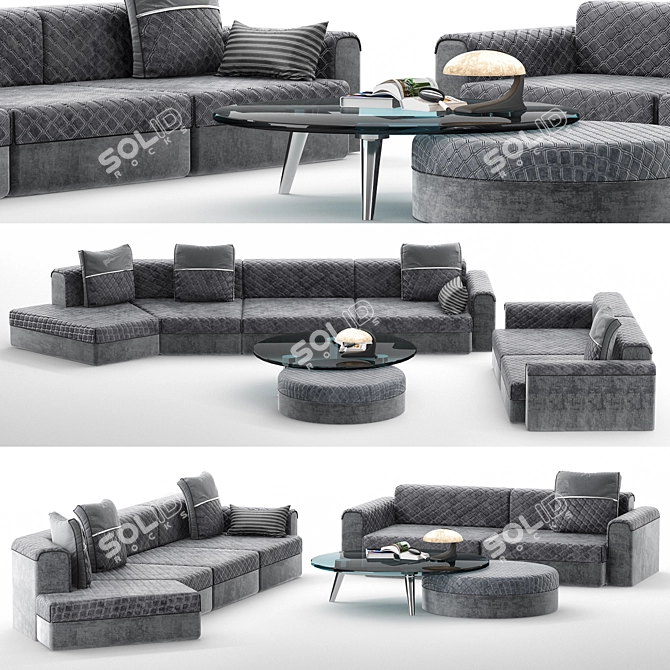 Elegant Vittoria Frigerio Sofa 3D model image 1