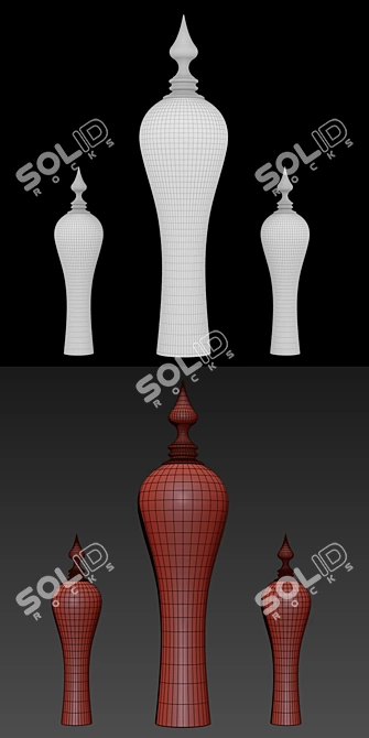 Elegant Thai-inspired Pendant Light 3D model image 3