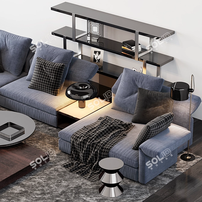 Minotti Collar Sofa: Modern Elegance for your Living Space 3D model image 2