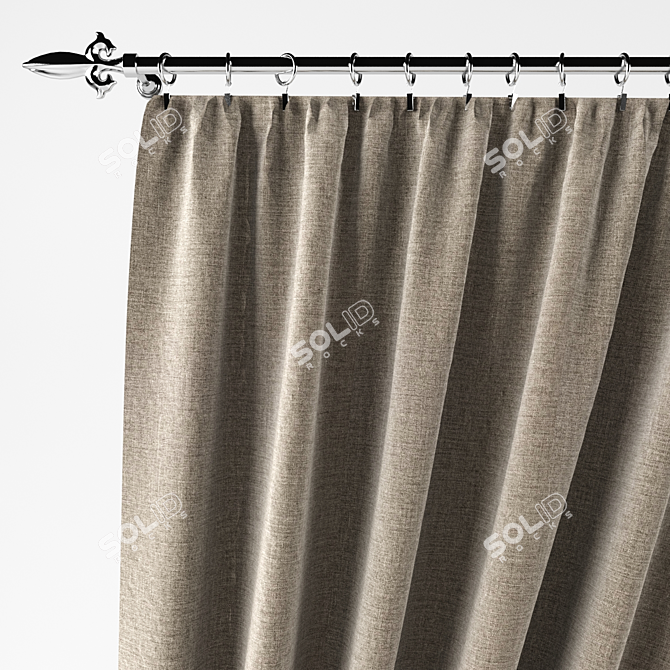 2-in-1 Curtain Combo: Stylish & Versatile 3D model image 2