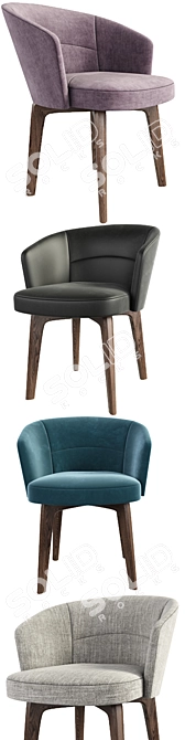 Elegant Minotti Amelie Chair: Perfect Proportions, Exquisite Design 3D model image 2