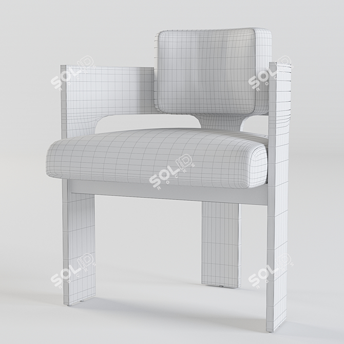 Elegant C Back Chair: 25x22.5x29 3D model image 3