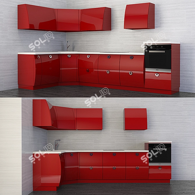 Ferrara 2: Elegant Kitchen Set 3D model image 1