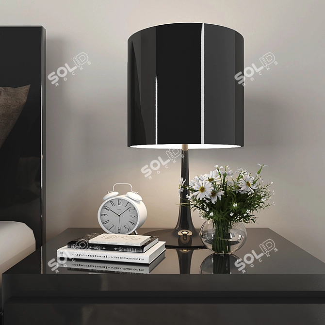 Modern Bedroom Set with Nightstands 3D model image 3