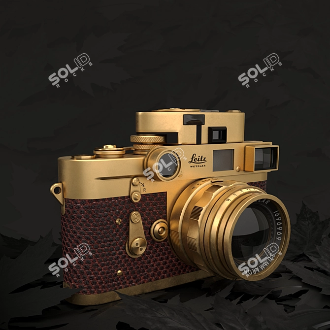 Vintage Leica M3 Gold Camera 3D model image 1