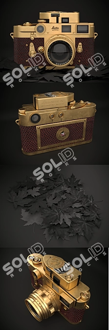 Vintage Leica M3 Gold Camera 3D model image 2