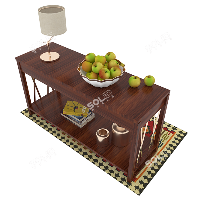 Contemporary Console & Decor Set 3D model image 2