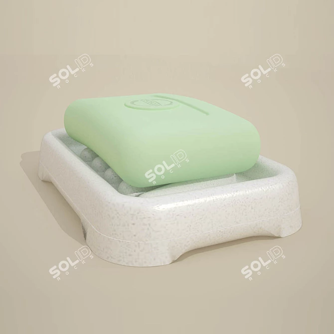 Sleek Ceramic Soap Dish 3D model image 1