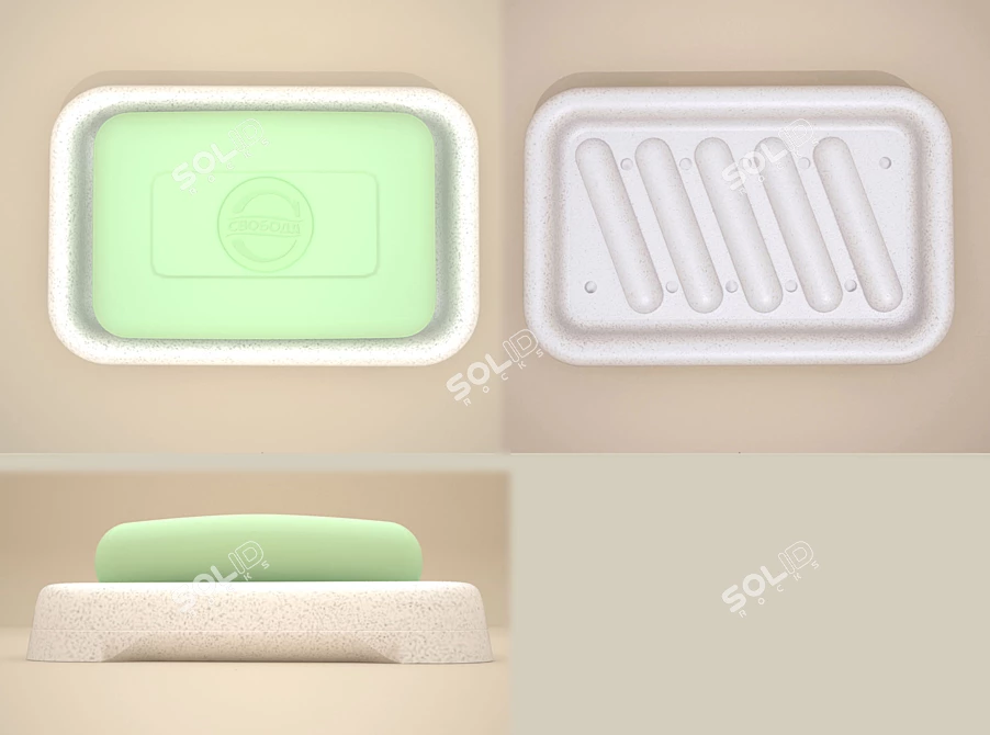 Sleek Ceramic Soap Dish 3D model image 2