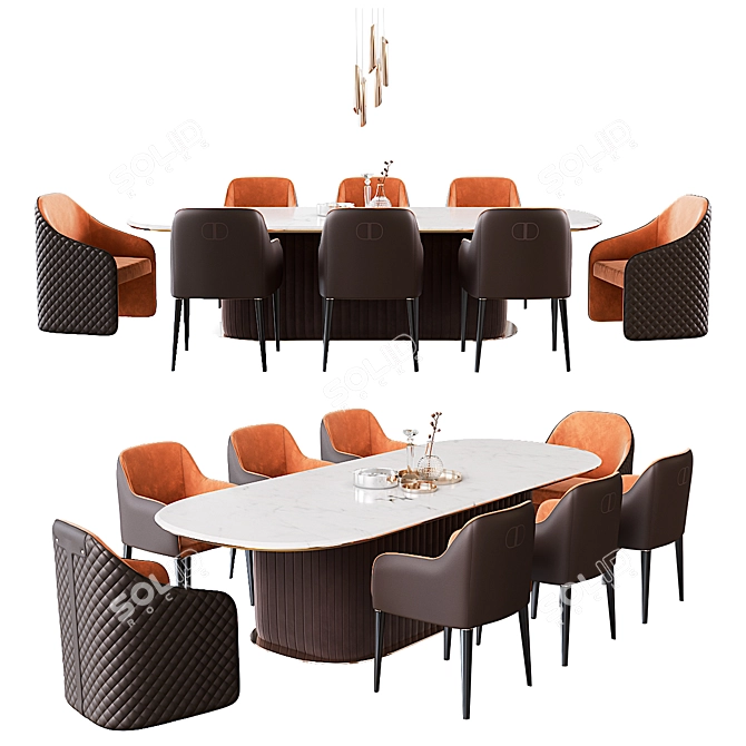 Daytona Dining Group: Elegant Italian Furniture 3D model image 1