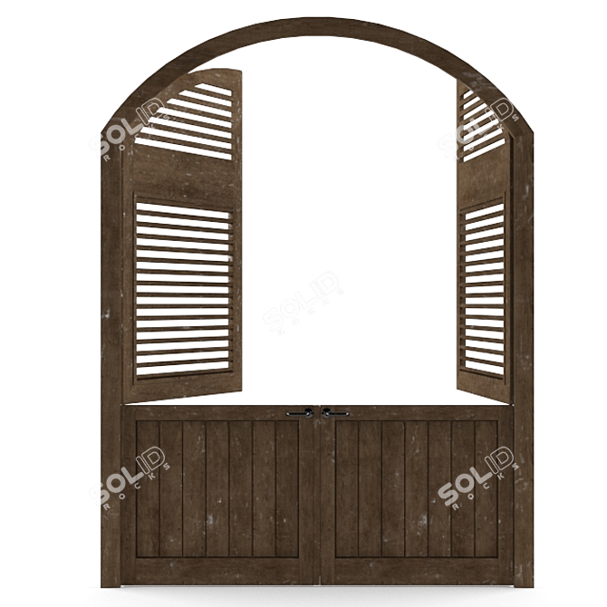 Vintage Rustic Barn Door 3D model image 1