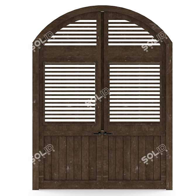 Vintage Rustic Barn Door 3D model image 2