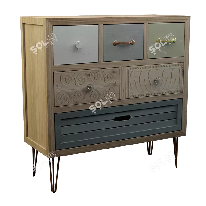 Modern MDF Sideboard 3D model image 1